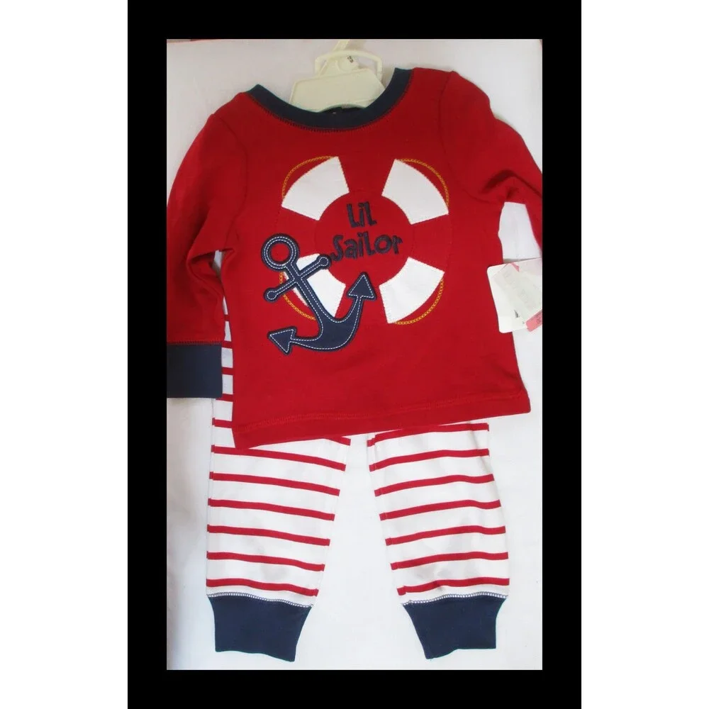 Starting Out Lil Sailor 2 Pc Oufit Red White & Blue 12m NWT